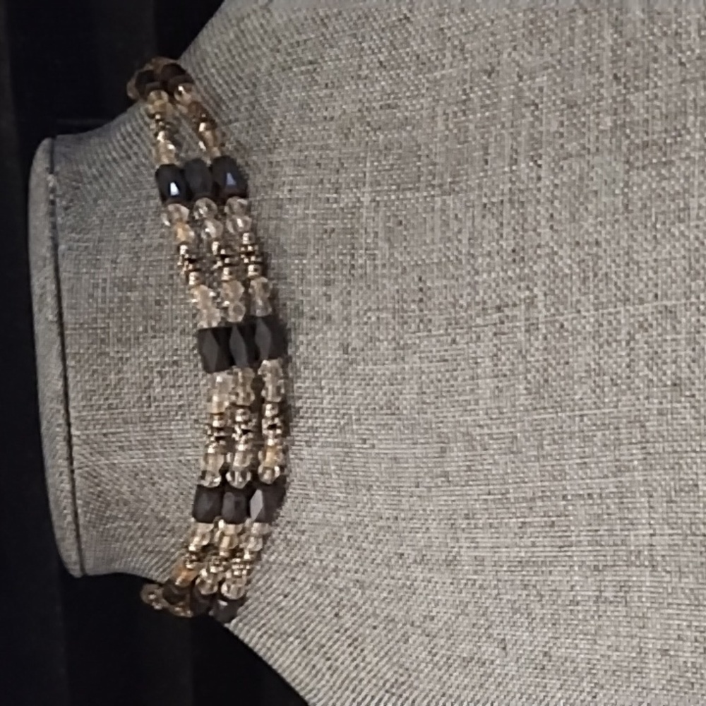Claspless Silver tone  choker or bracelet